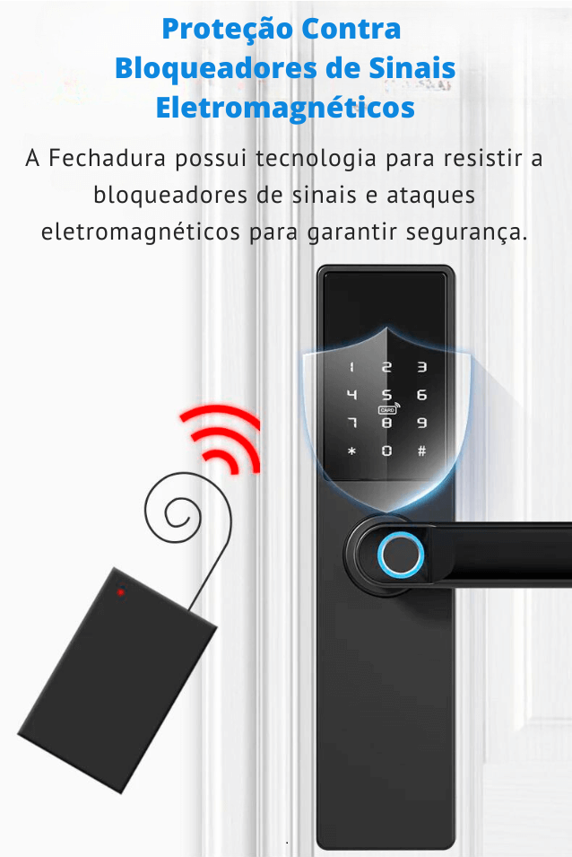 Fechadura Eletrônica Inteligente Digital Smart Tuya com Biometria, Wi-Fi