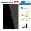 Interruptor Smart Wi-Touch e Comando de Voz Tuya - Compatível com Alexa e Google Home