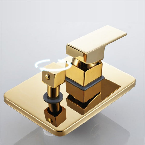 Chuveiro Luxury Golden Monocomando Com Ducha e Torneira Para Banheira - Kit Completo