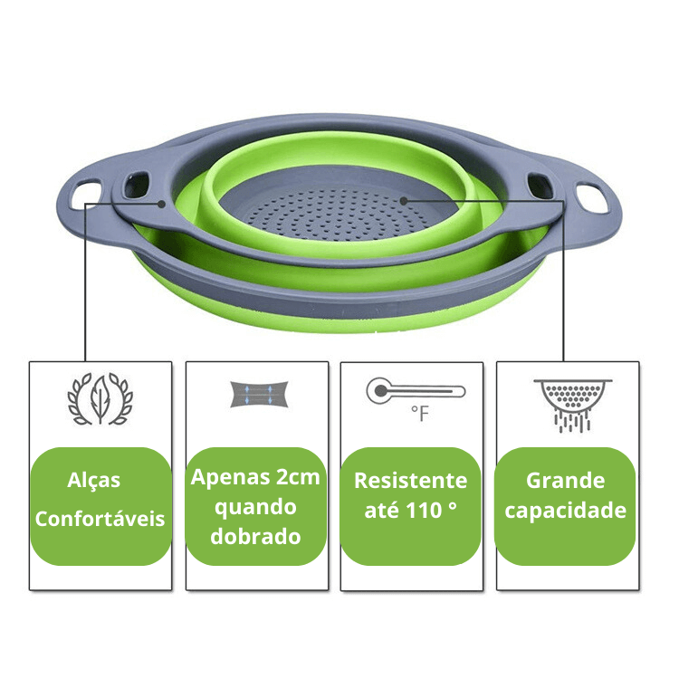 Escorredor de Alimentos Retrátil - Material não tóxico