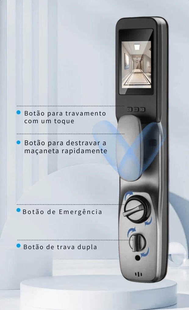 Fechadura Eletronica Inteligente Com Reconhecimento Facial 3D Tuya Smart Biométrica