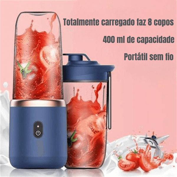 Mini Liquidificador Portátil Recarregável Para Sucos e Vitaminas