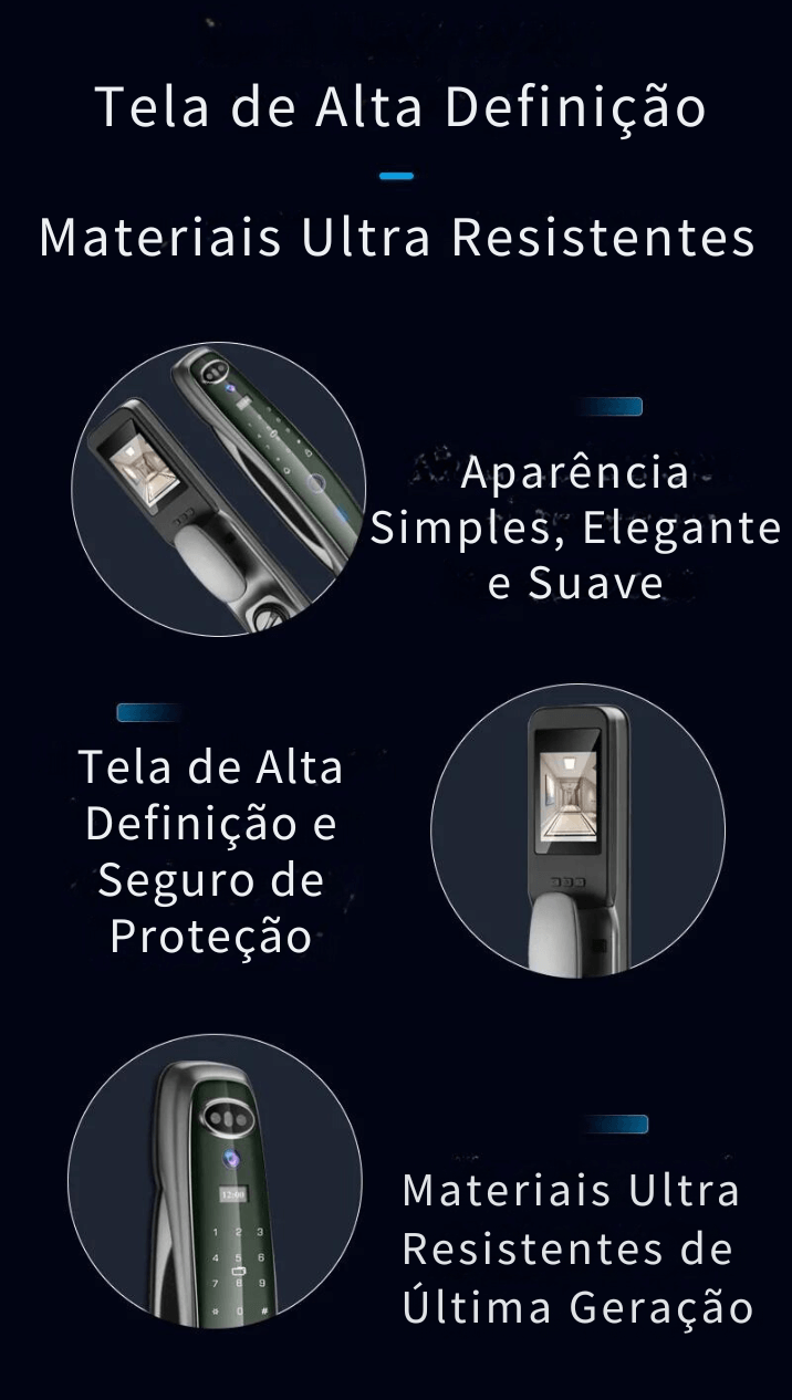 Fechadura Eletronica Inteligente Com Reconhecimento Facial 3D Tuya Smart Biométrica