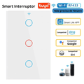 Interruptor Smart Wi-Touch e Comando de Voz Tuya - Compatível com Alexa e Google Home