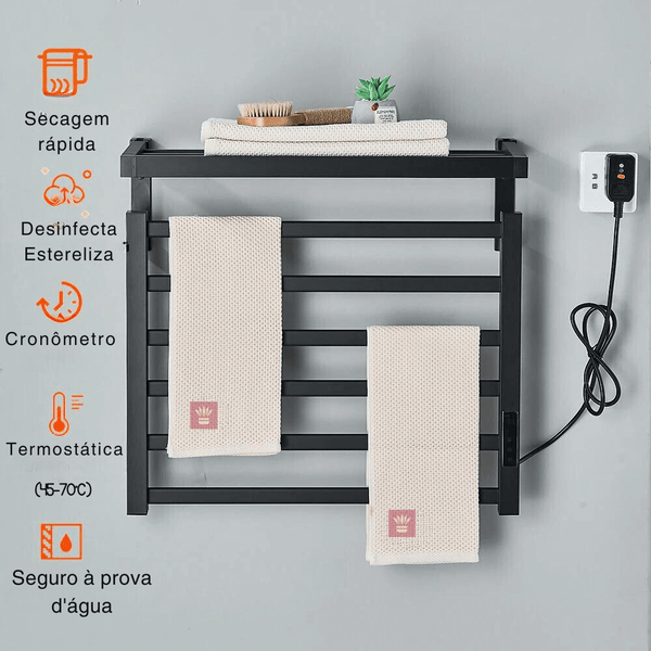 Toalheiro Térmico Termostático em Aço Inoxidável Display Digital Touch 110V / 220V